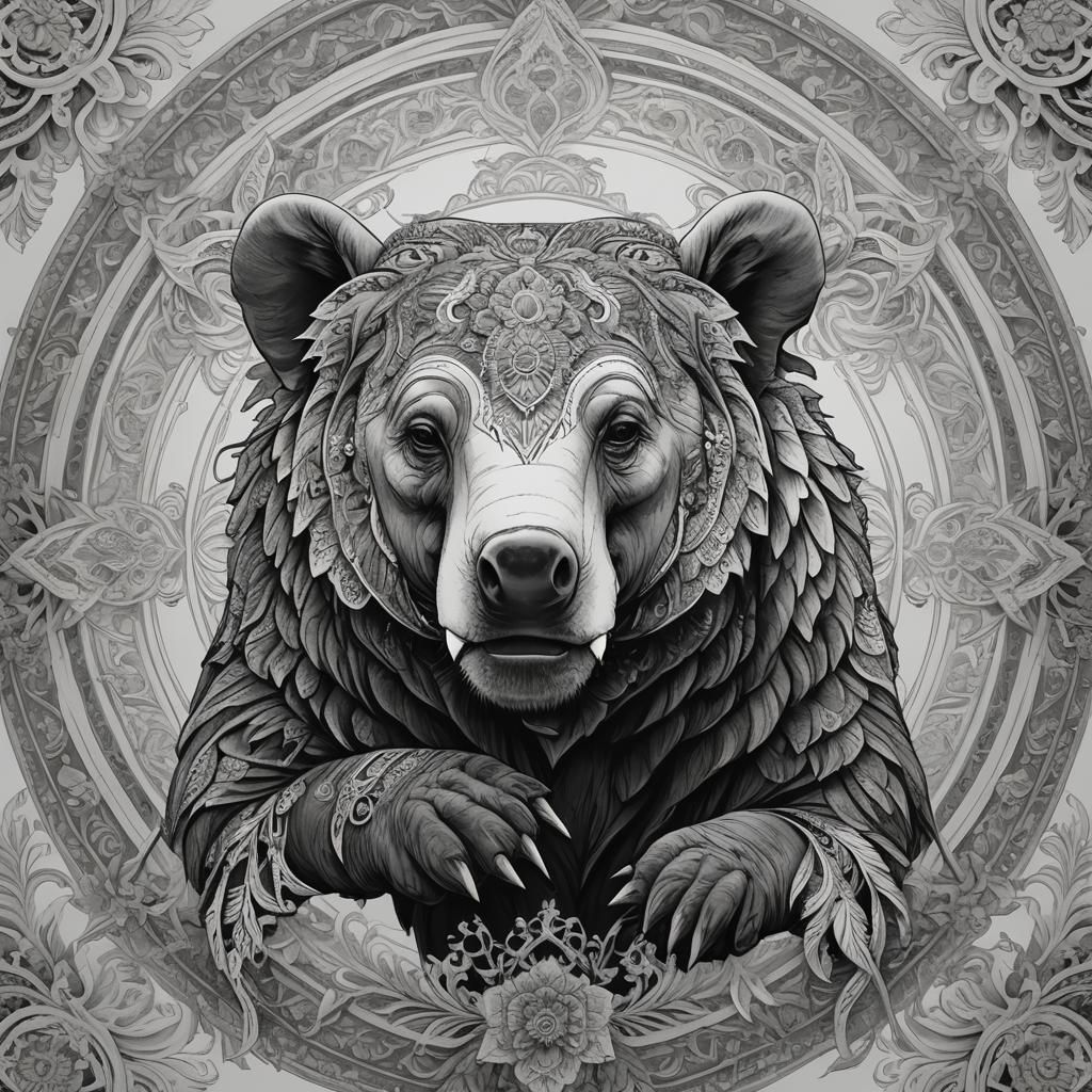 Elephant Mandala Coloring Page for Adults