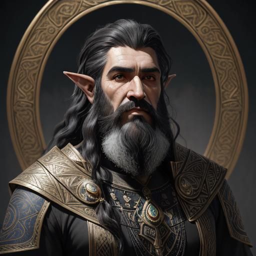 Dwemer Elf with Assyrian Beard and Jewelry