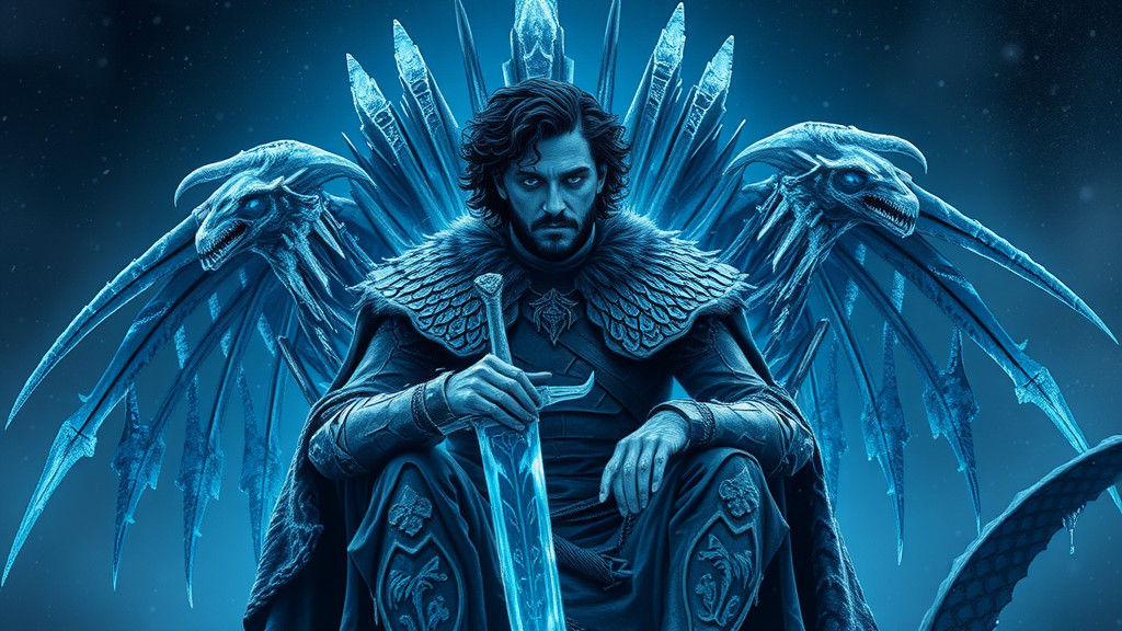 Night King Jon Snow on the Frozen Throne
