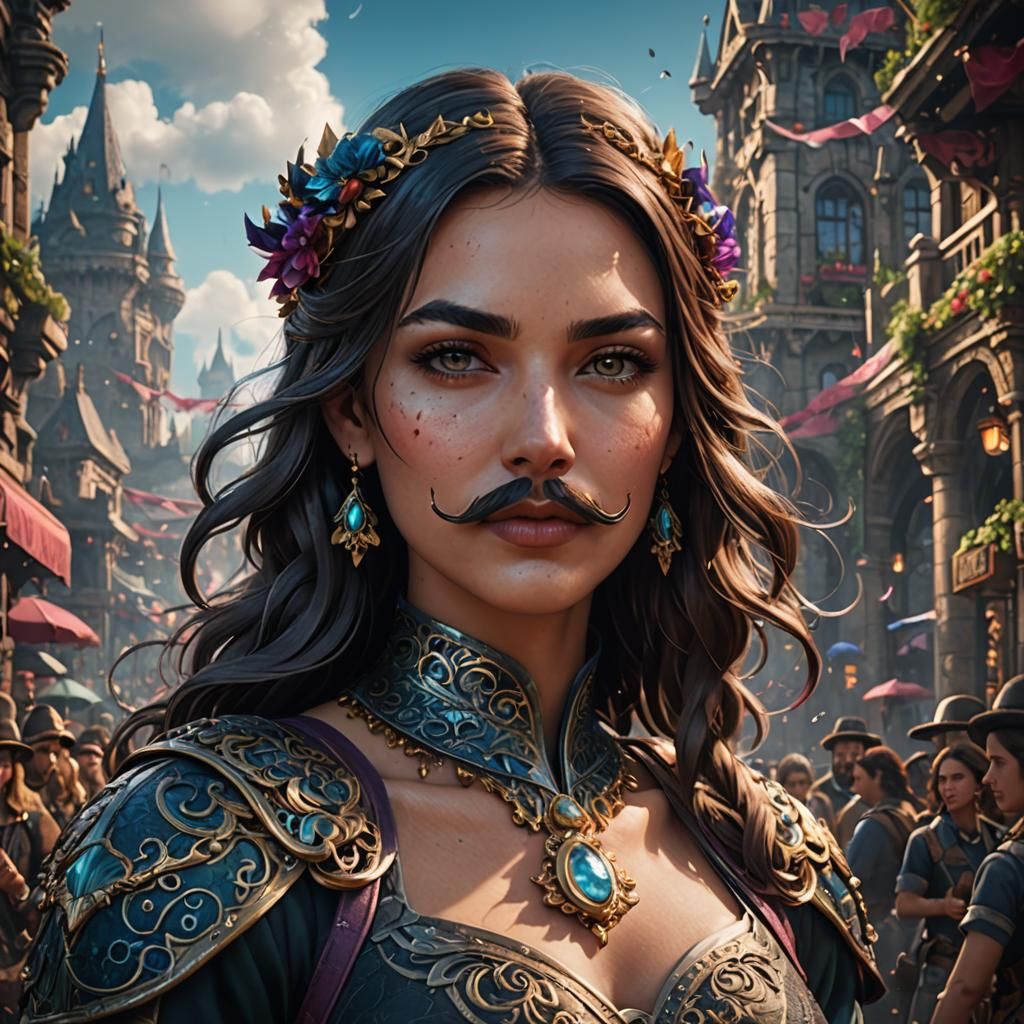 Millions of Girls with Mustaches: Detailed Matte Painting