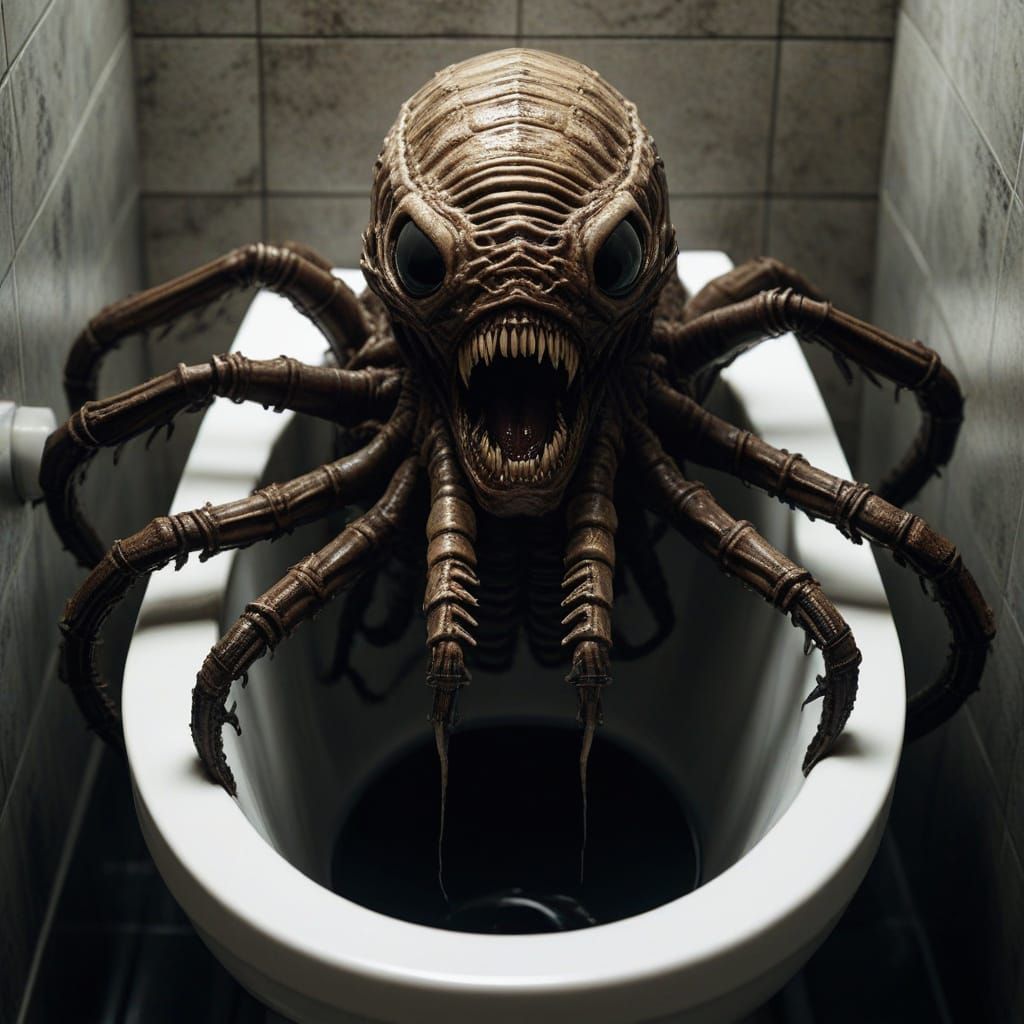 Creepy Macro Photography of Alien-like Creature Emerging fro...