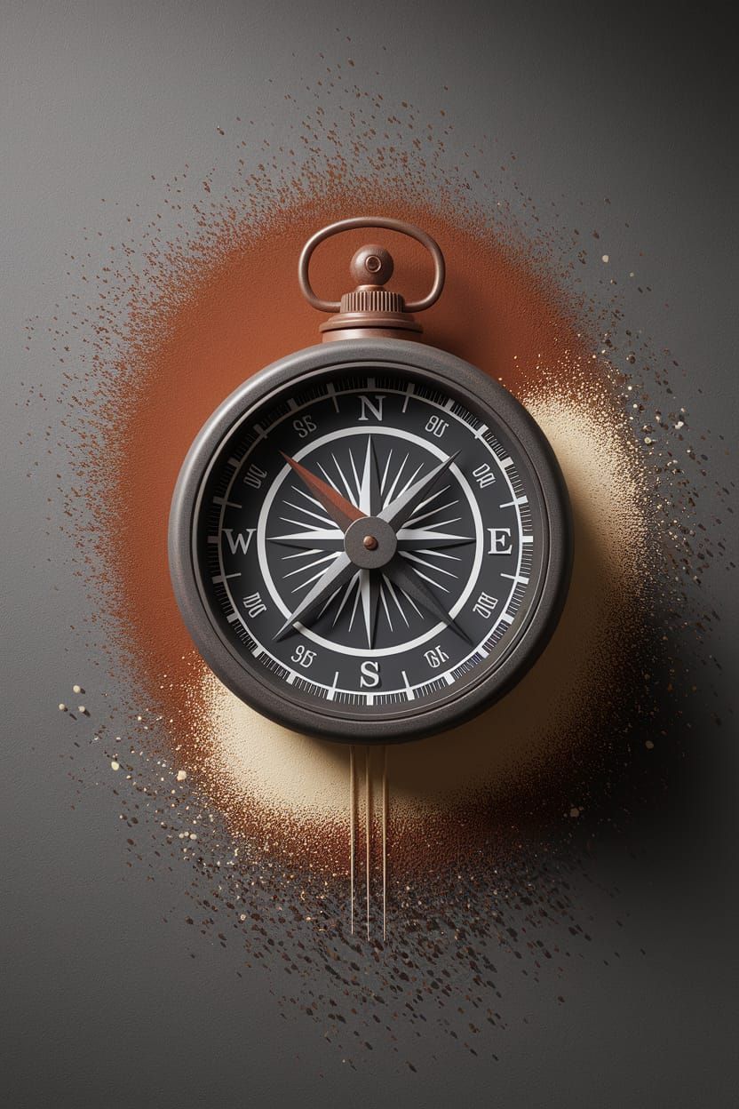 Thunderous Compass in Vibrant Spray Paint