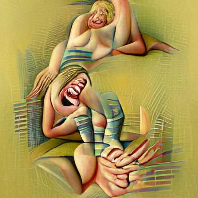 Playful Tickling Scene with Woman
