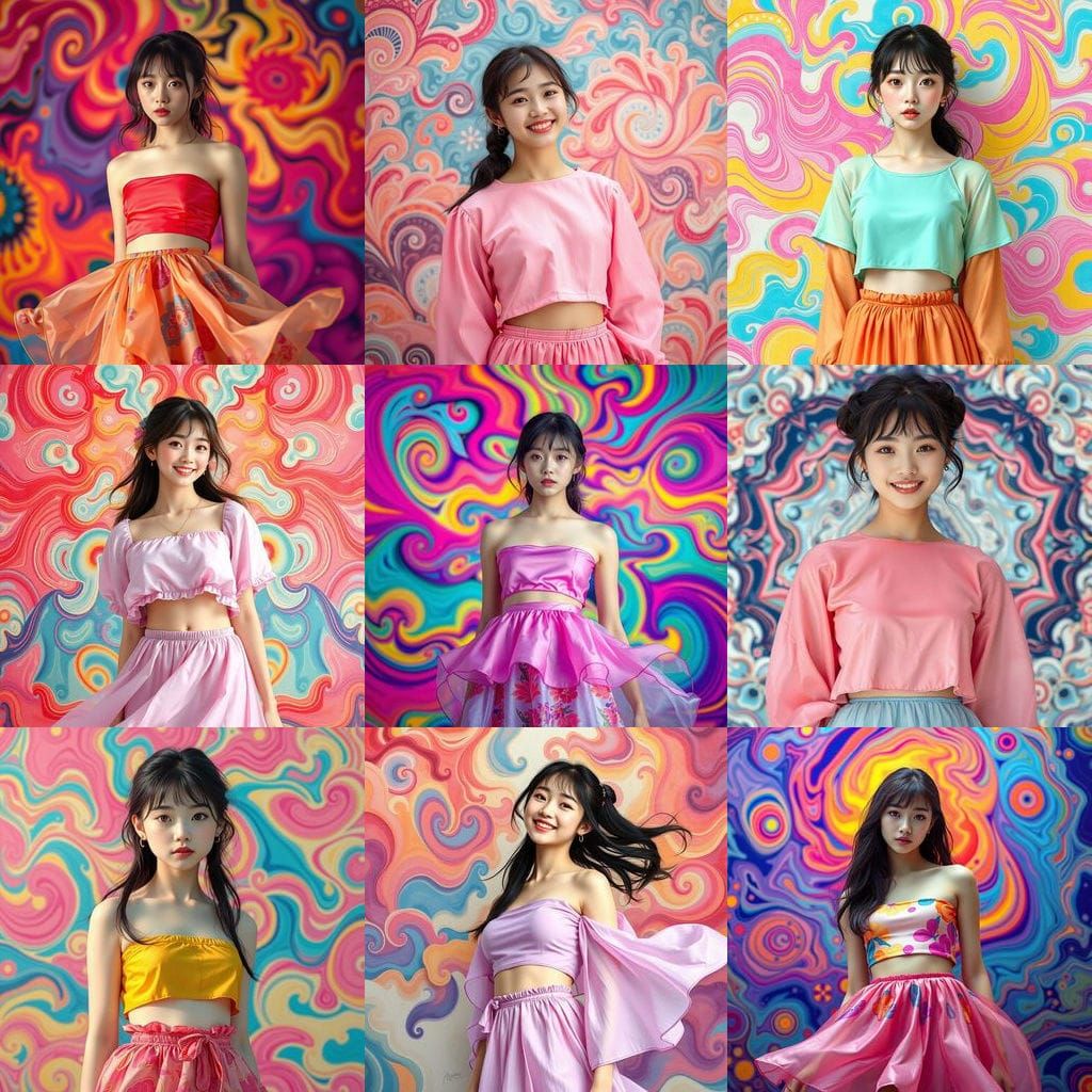 Korean Teenage Girl in Vibrant Summer Setting