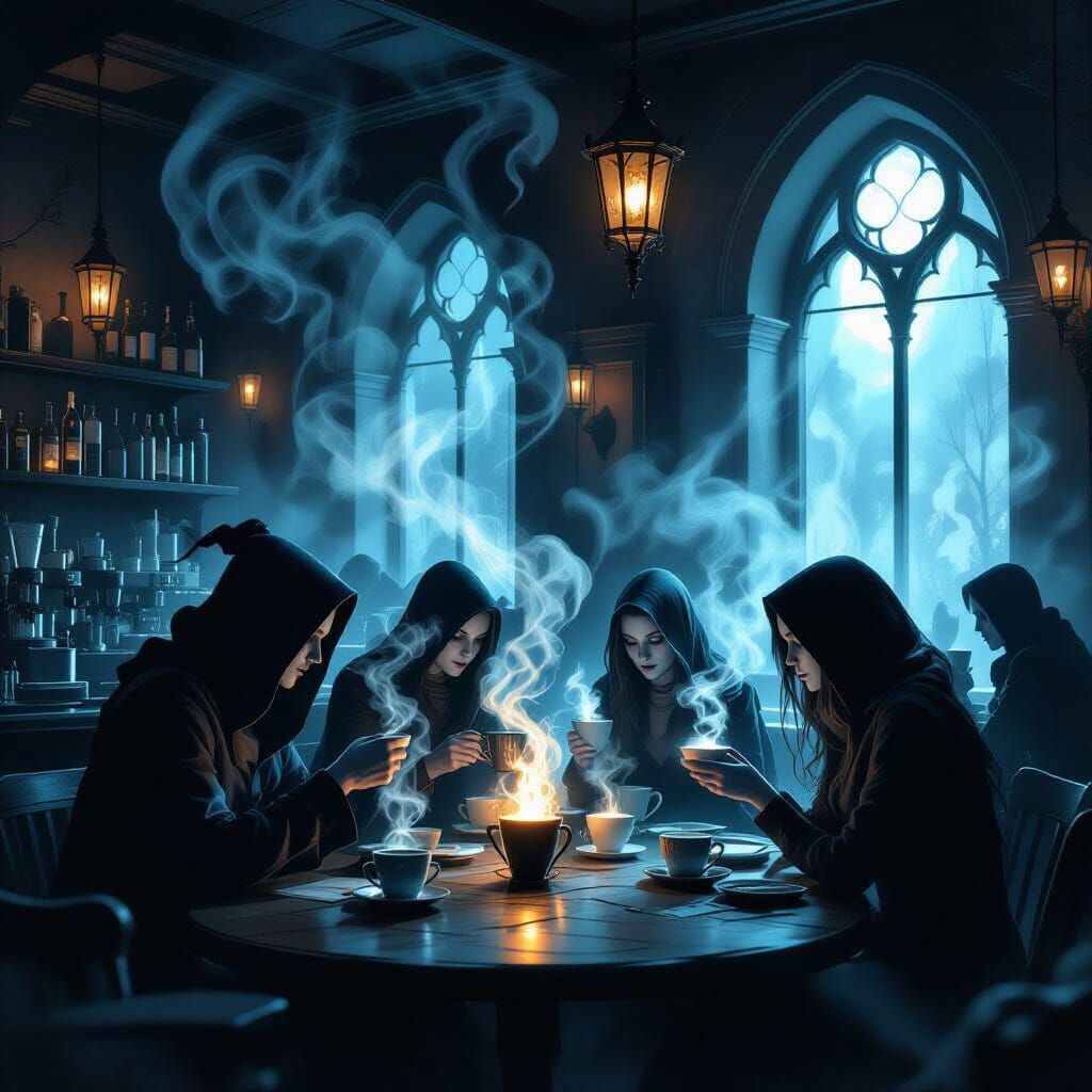 Spectral Coffeehouse: Ghostly Baristas Serve Ethereal Brews