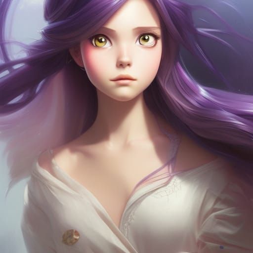 Rapunzel Anime Eyes Portrait in Hyperdetailed Style