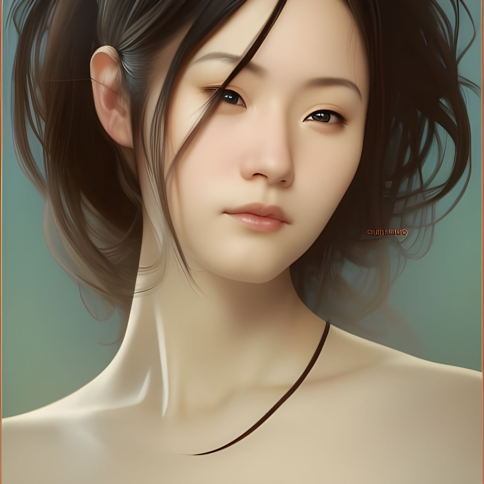 Detailed Portrait of a Young Japanese Woman