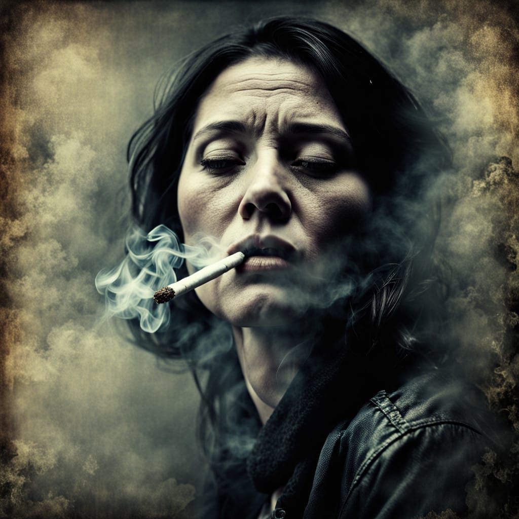 Mystical Woman in Grunge Scene