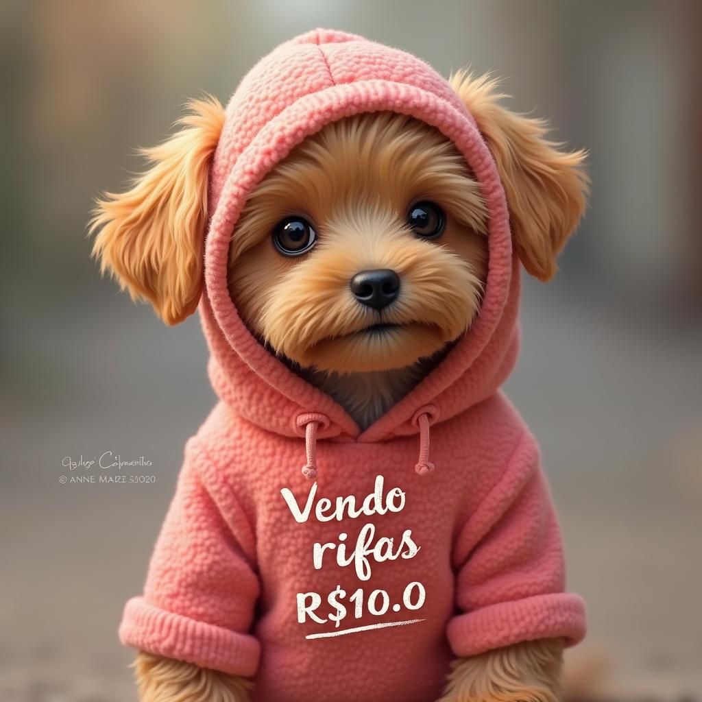 Dog Selling Raffles in Pastel Portrait Style