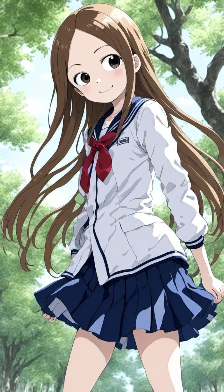 Takagi3: Adorable Middle School Portrait in Moe Art Style