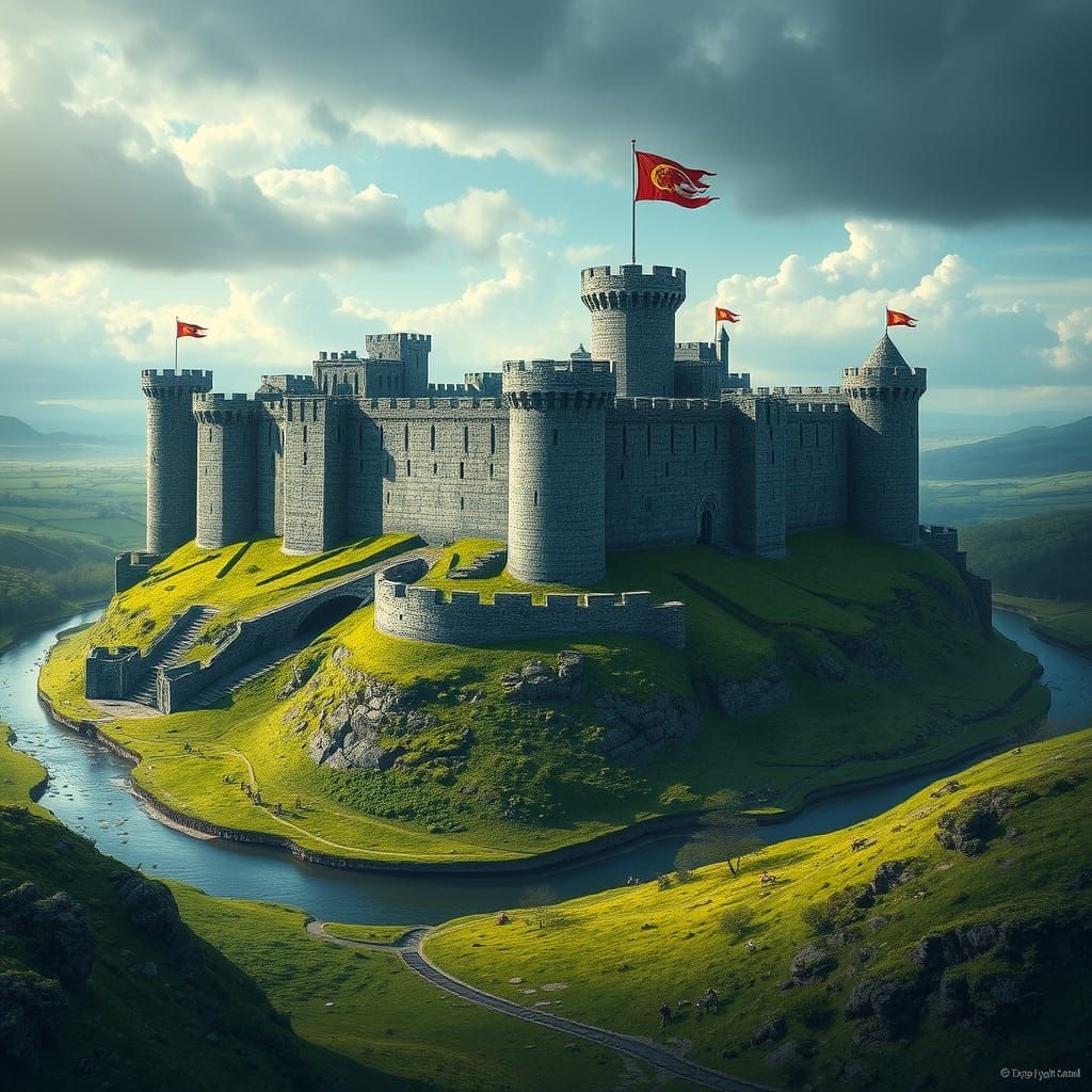 Medieval Castle in Game of Thrones Style Sits Amidst Lush Gr...