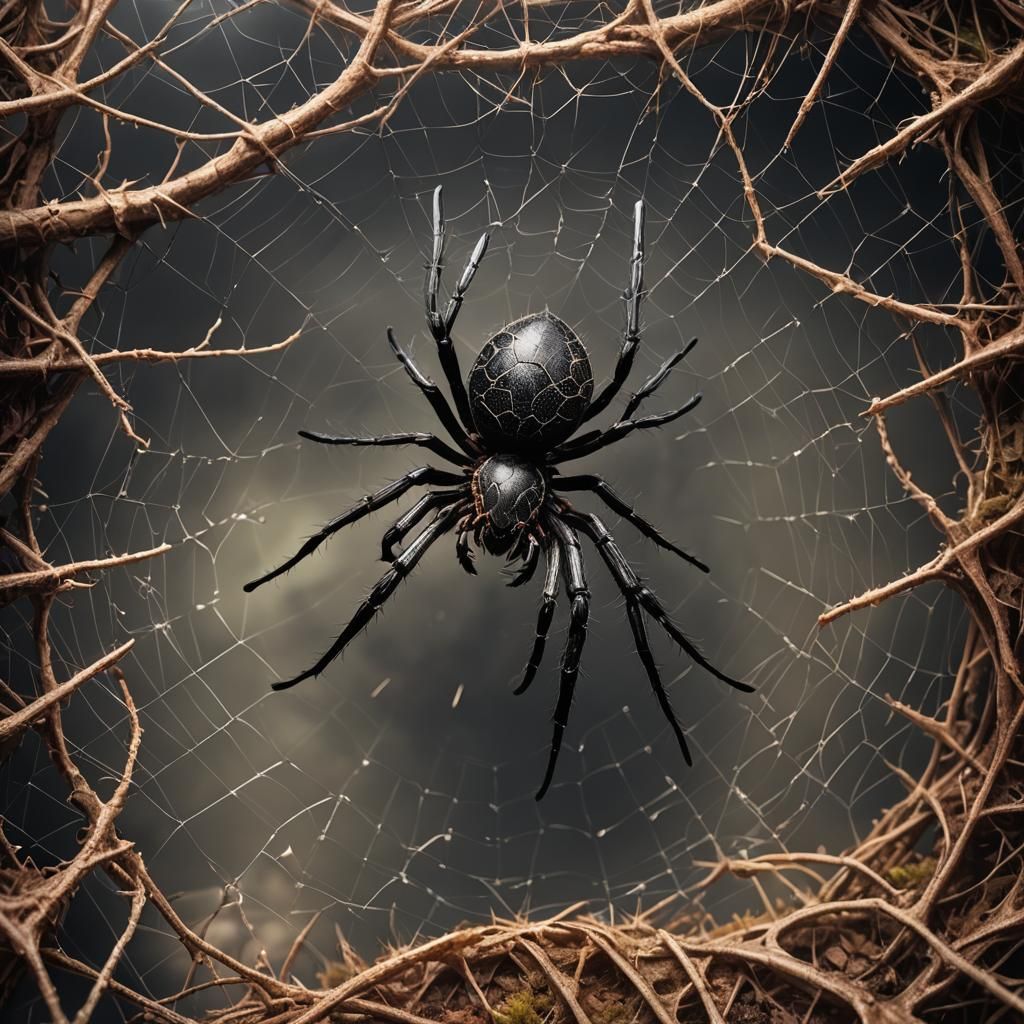 Dramatic Funnel-Web Spider Digital Matte Painting