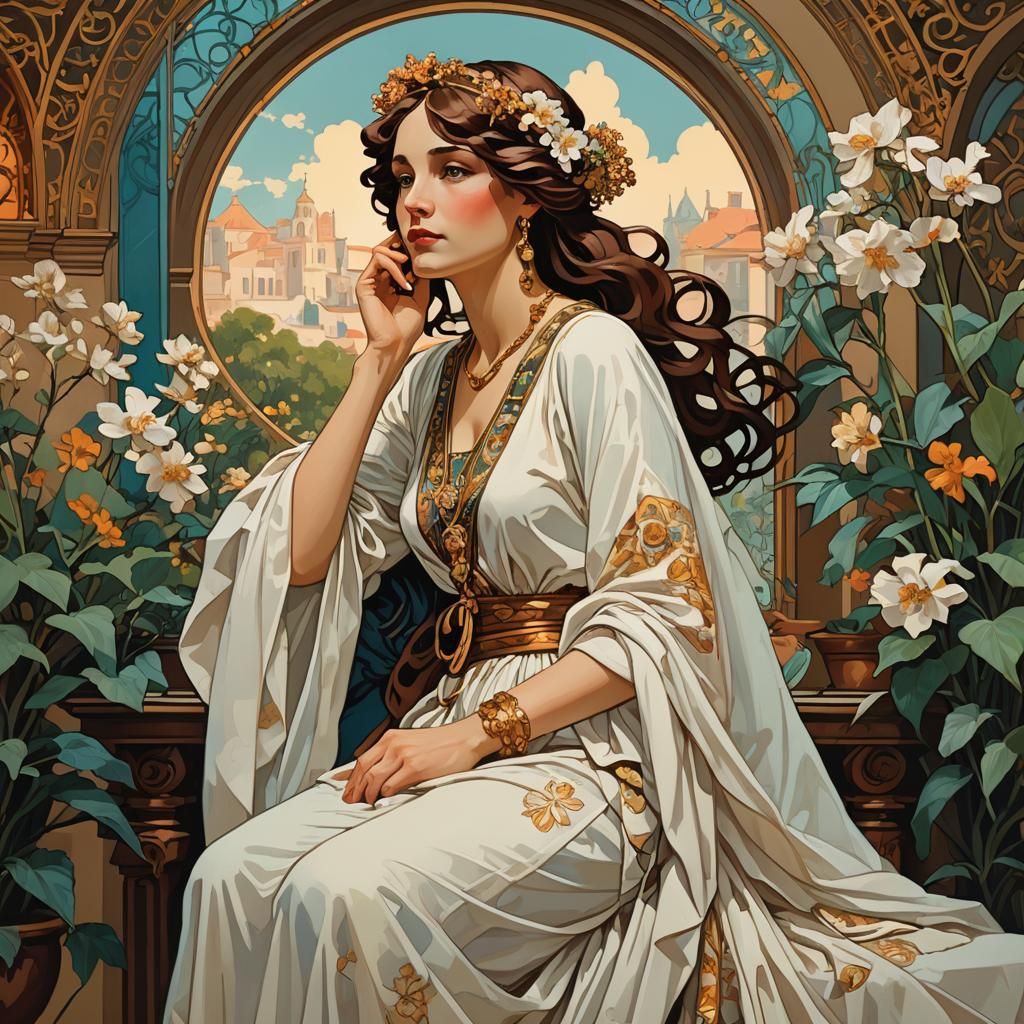 Divine Feminine in Art Nouveau and Pixel Art