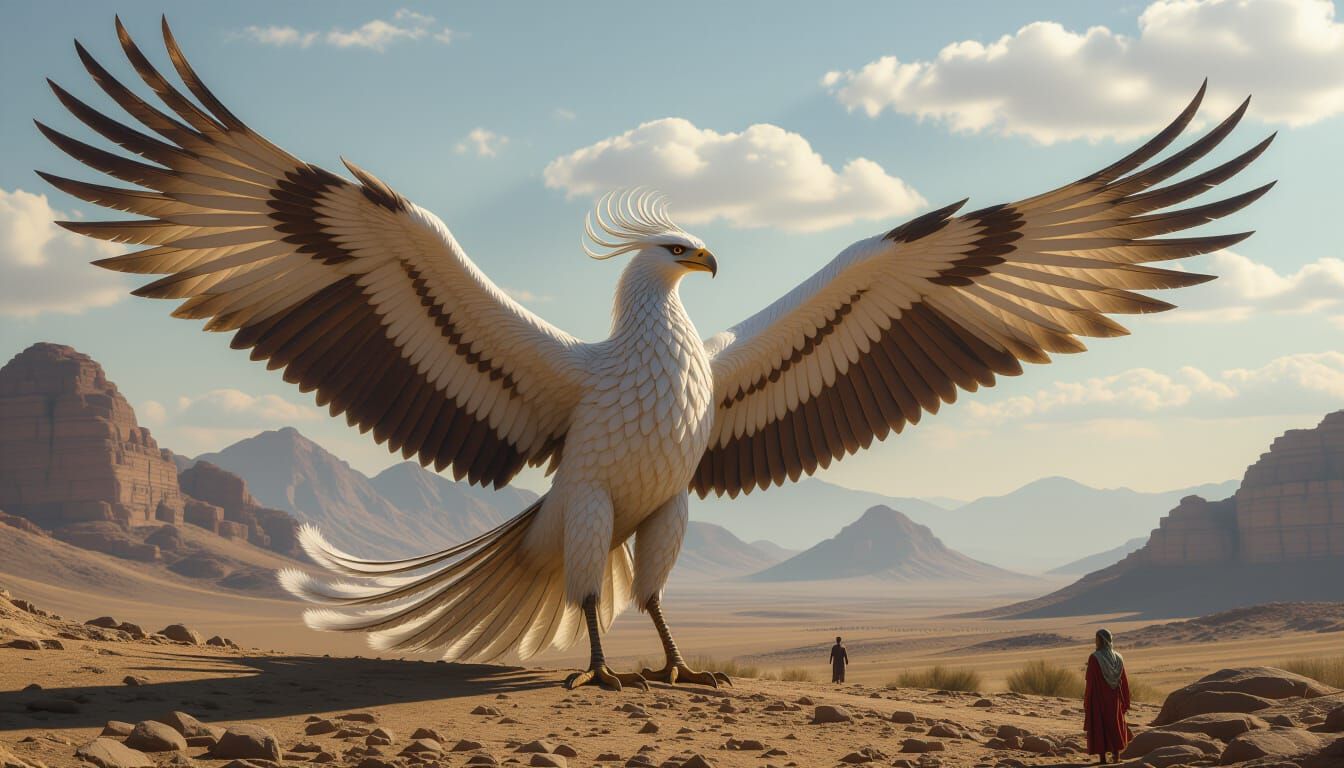 Hyper-Realistic Render of Simurgh: Mythological Bird