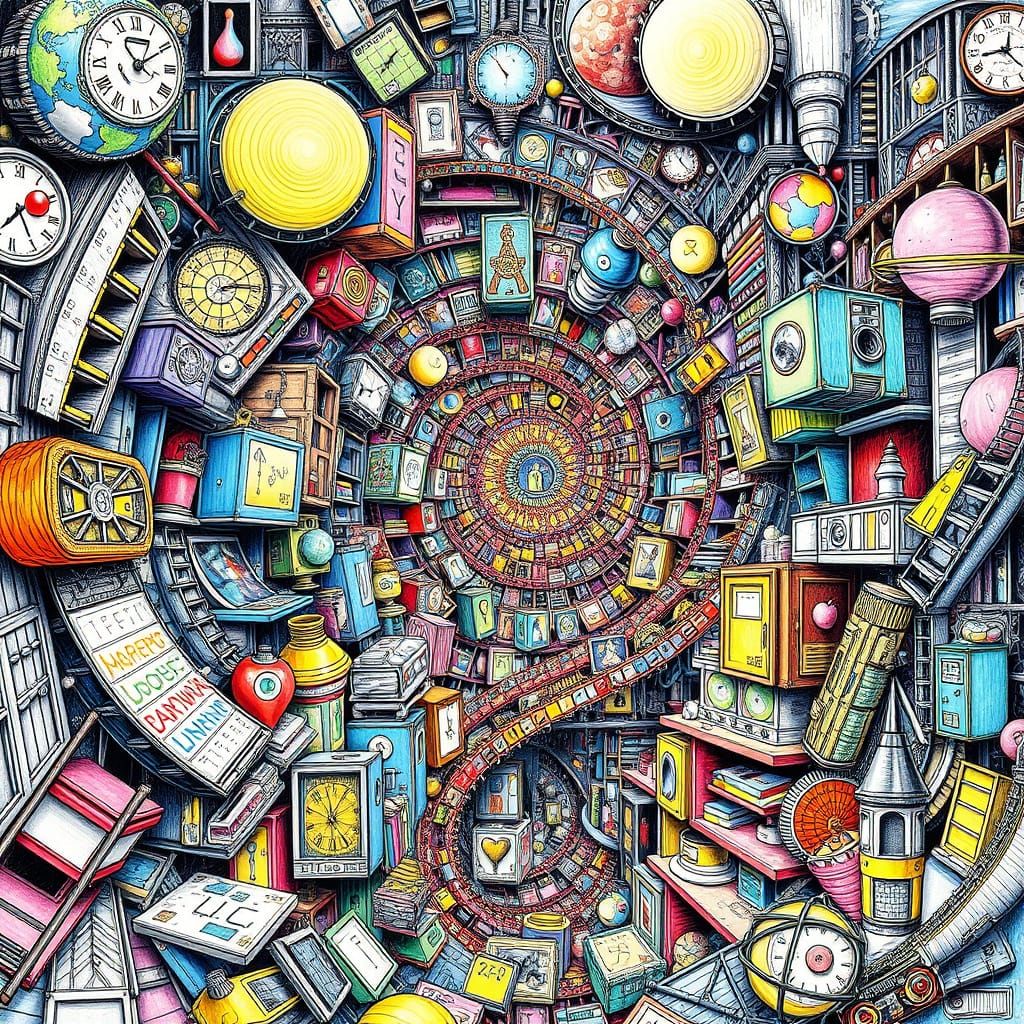 Psychedelic Spiral in Disorganized Space, Pencil Sketch