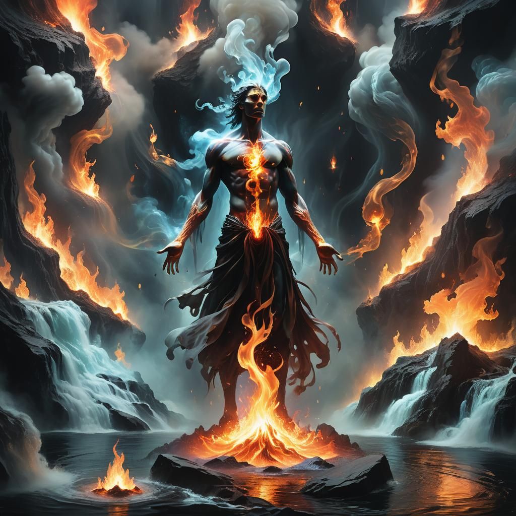 Elemental Forces Converge in Surreal Fantasy Art