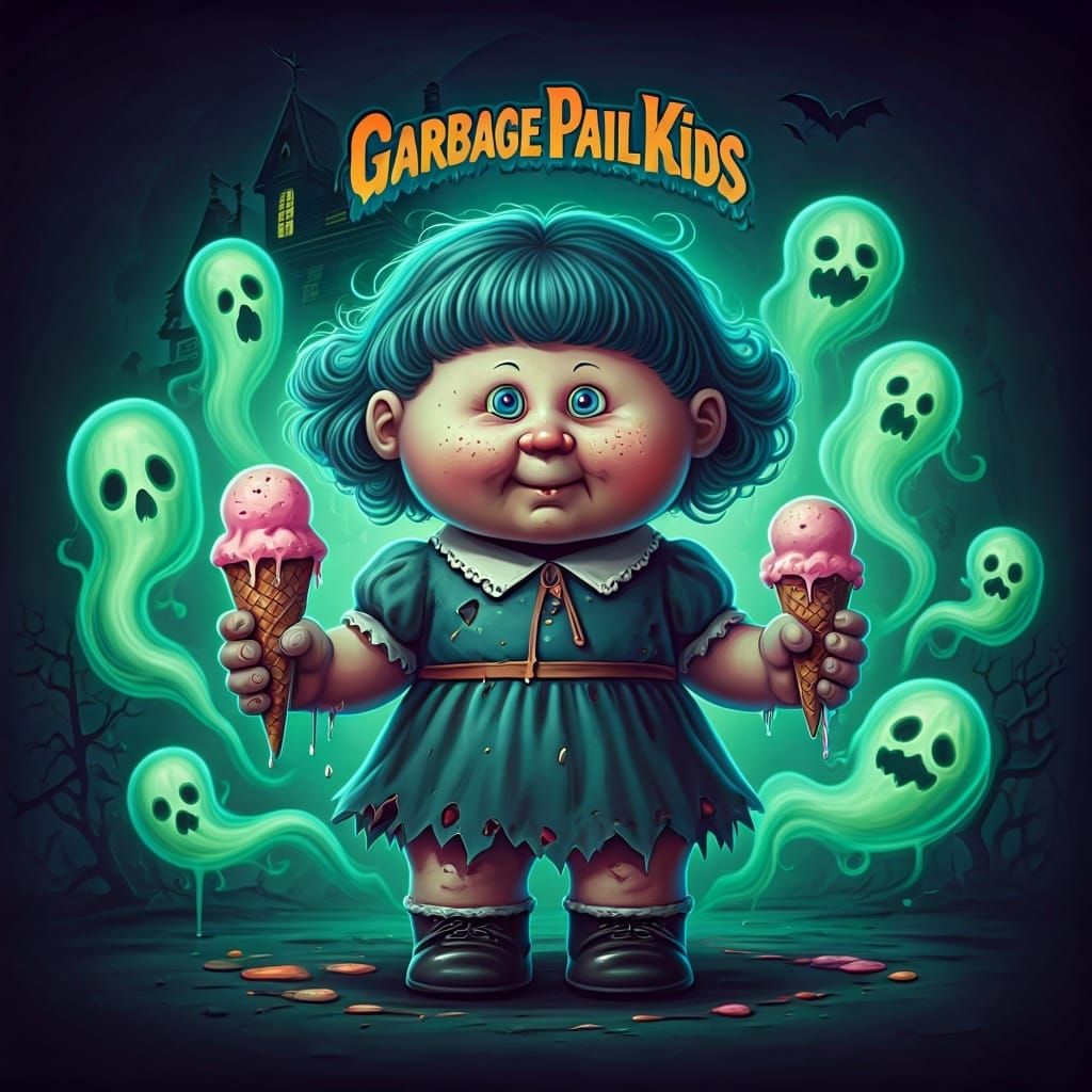 Ghastly Gertrude: Garbage Pail Kids Card in GPK Style