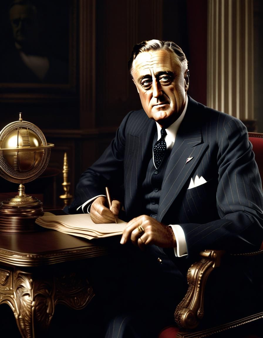 Hyperrealistic Portrait of Franklin D Roosevelt