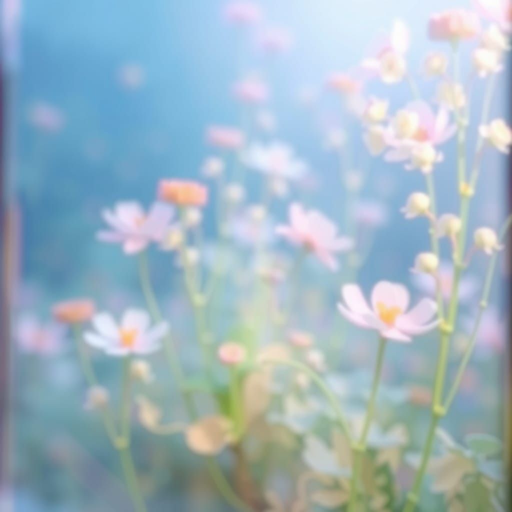 Frosted Glass Cosmic Underwater Scene in Iridescent Light