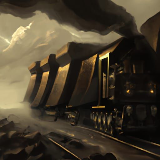 Epic Coal Train in Digital Matte Painting Style