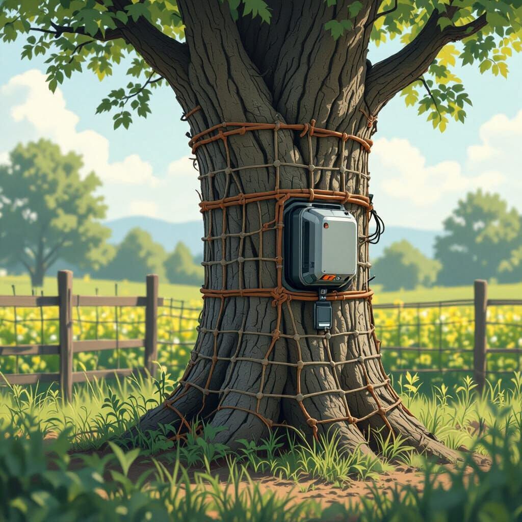 Futuristic Tree Protection System in Farm Garden