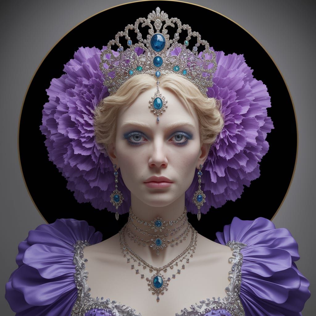 Abstract Ethereal Portrait of a Dignified Blond Monster