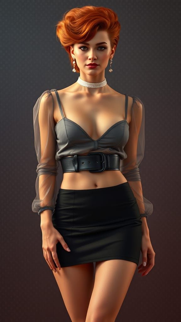 Vintage Glamour in Red Hair