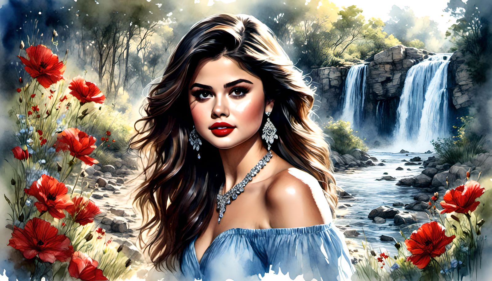 Pencil Sketch of Beautiful Woman in Heath