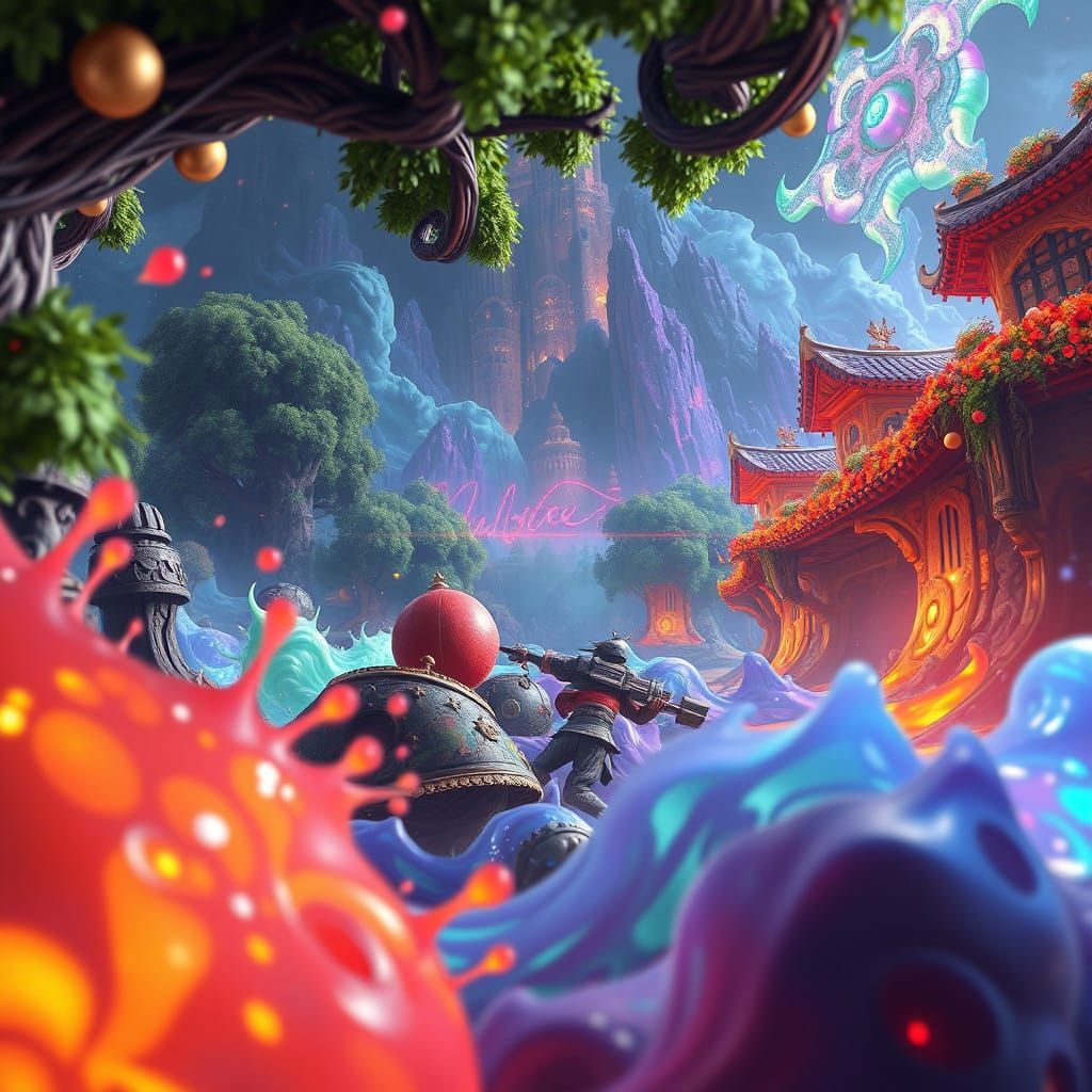 Ethereal Fantasy Realm in Vibrant Colors