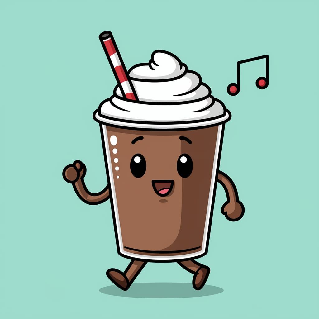 Chibi Mocha Frappuccino Whistles a Happy Tune
