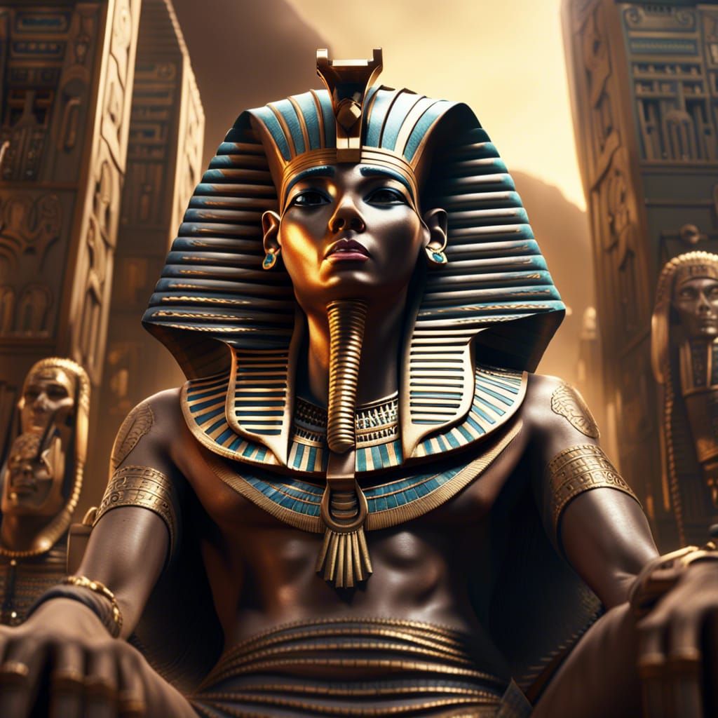 Epic Egyptian Pharaoh in Dramatic Digital Painting