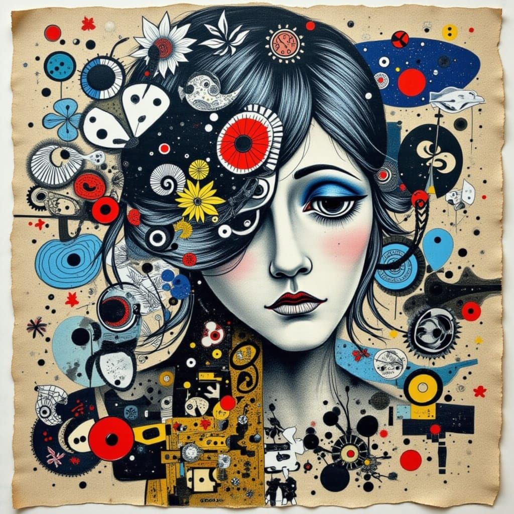 Abstract Kinetic Soul in Aqua Miro Style