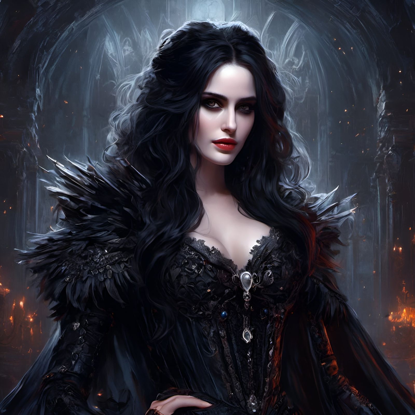 Eva Green as Yennefer in Witcher 3 Digital Art