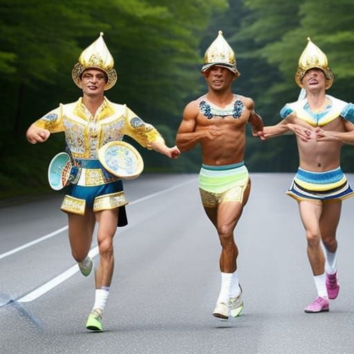 Ornate Teacup Kings Running a Marathon