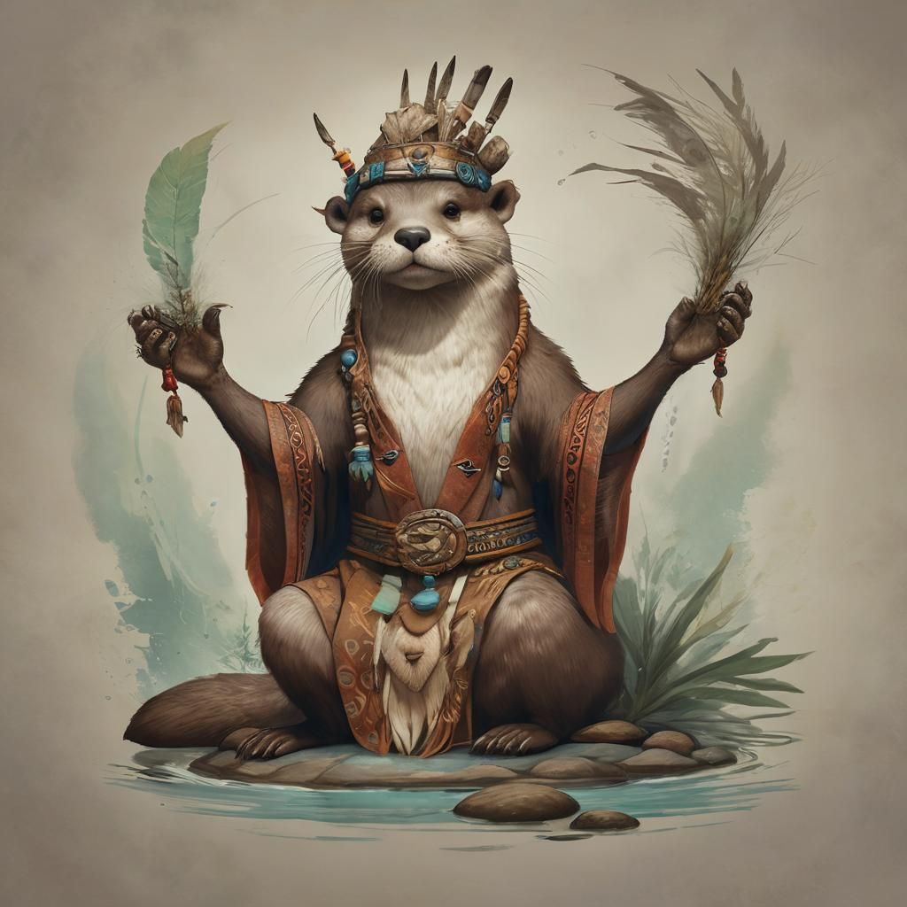 Otter Shaman: AI-Generated Image
