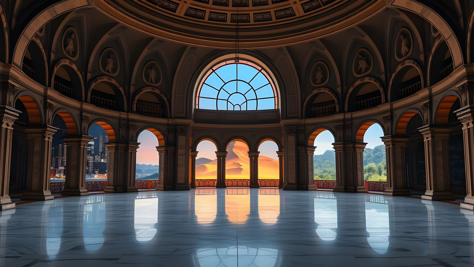 Palatial Hall of Worlds: A Photographic Journey