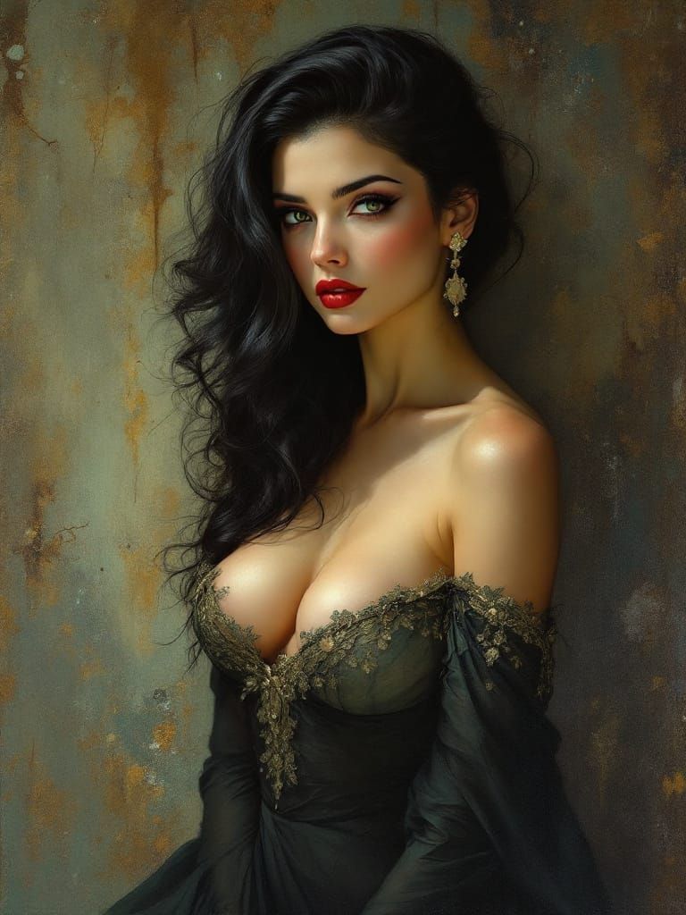 1950s Pin-Up Woman in New York City Subway