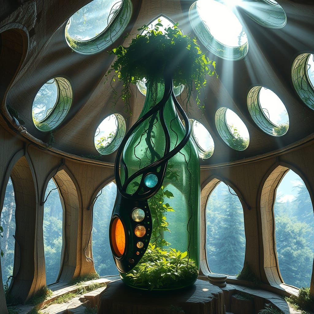Surreal Garden Oasis in a Bottle