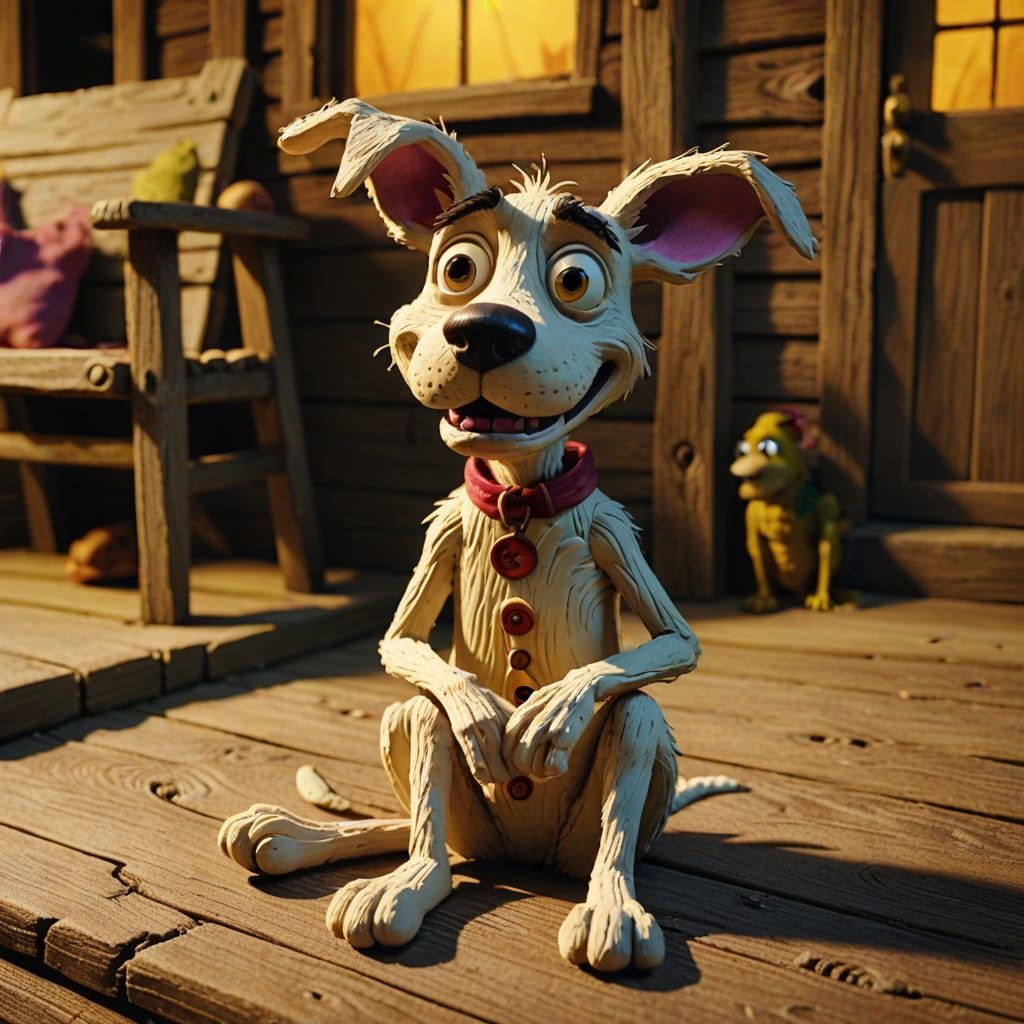 Courage the Cowardly Dog in Claymation Style