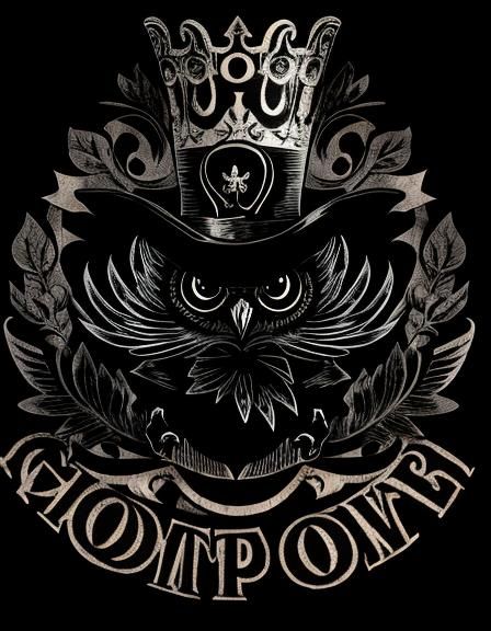 Whimsical Owl in Top Hat Portrait