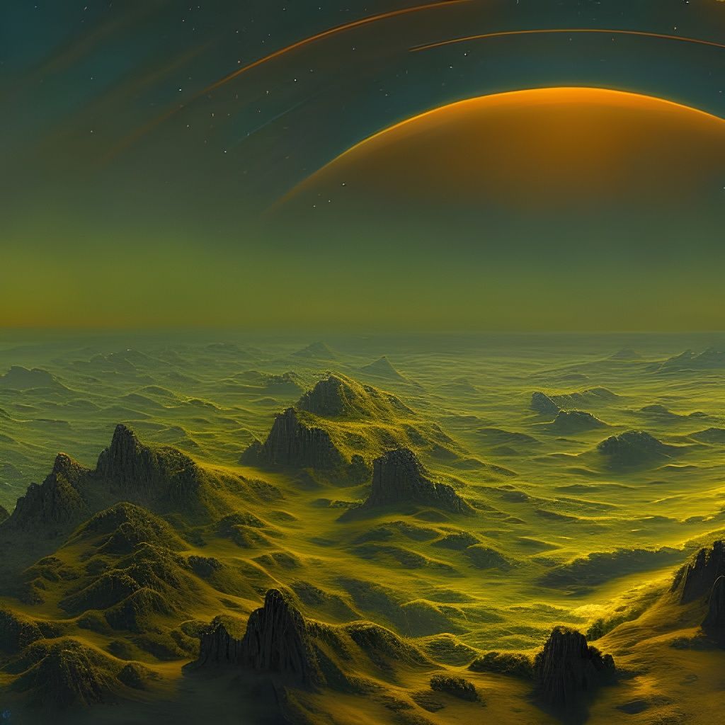 Exoplanet Discovery: Neo-Impressionist Space Oil Painting