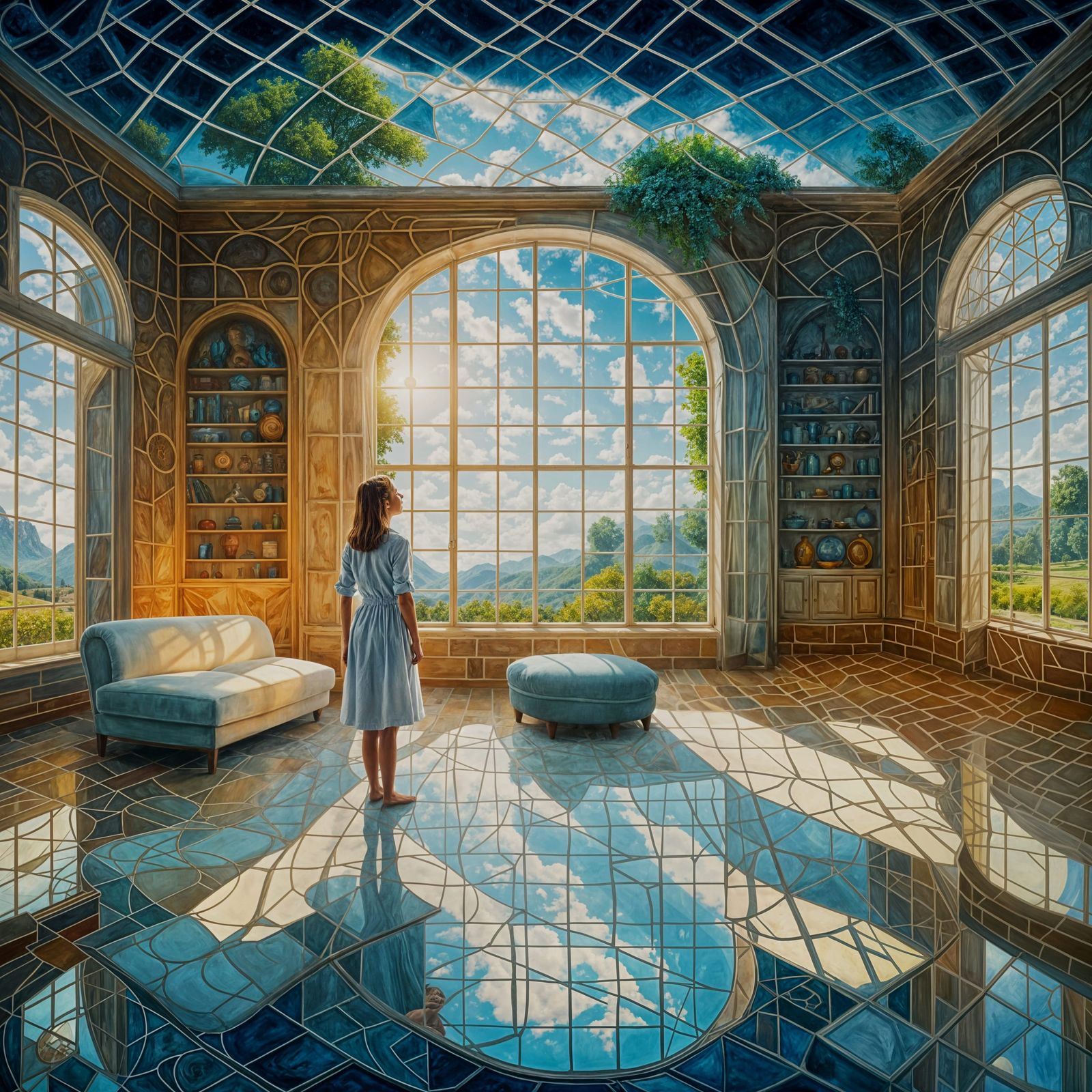 Infinite Window: Surreal Perspective Art