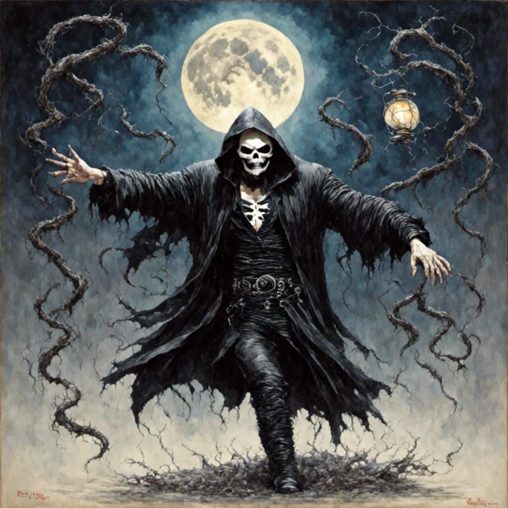 Grim Reaper Dancing in Moonlight, Rockabilly Style