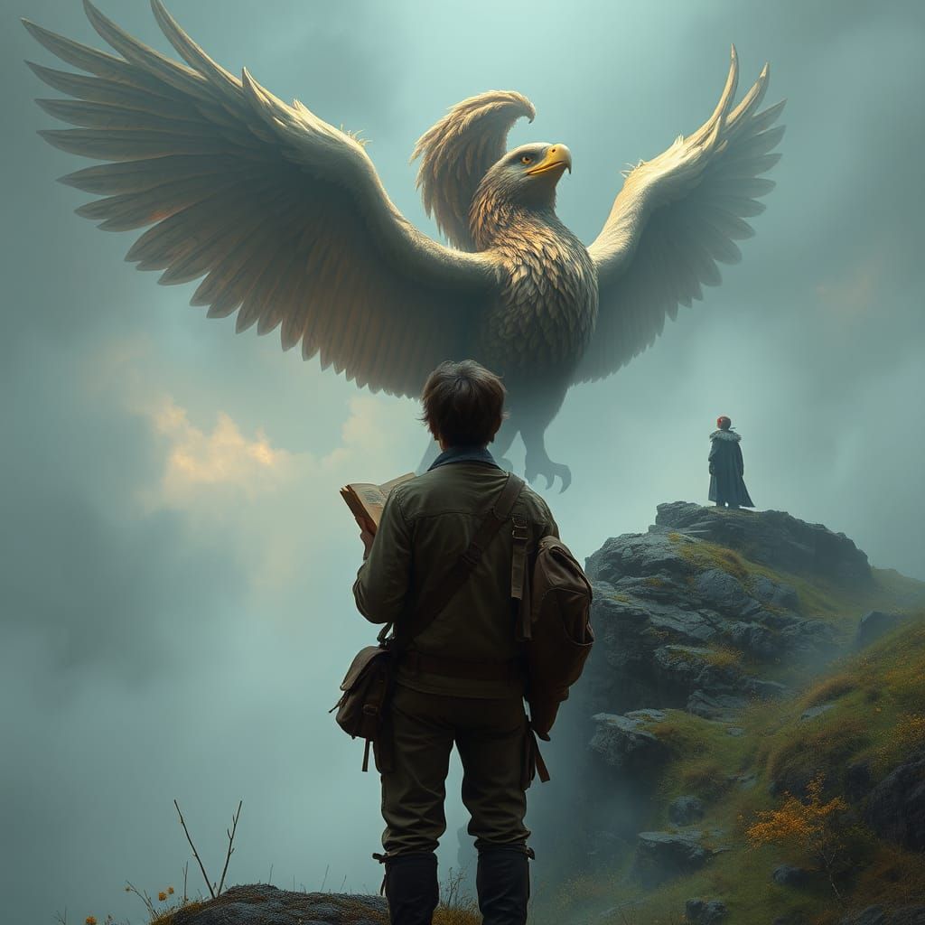 Griffin Soaring in Mystical Dreamscape