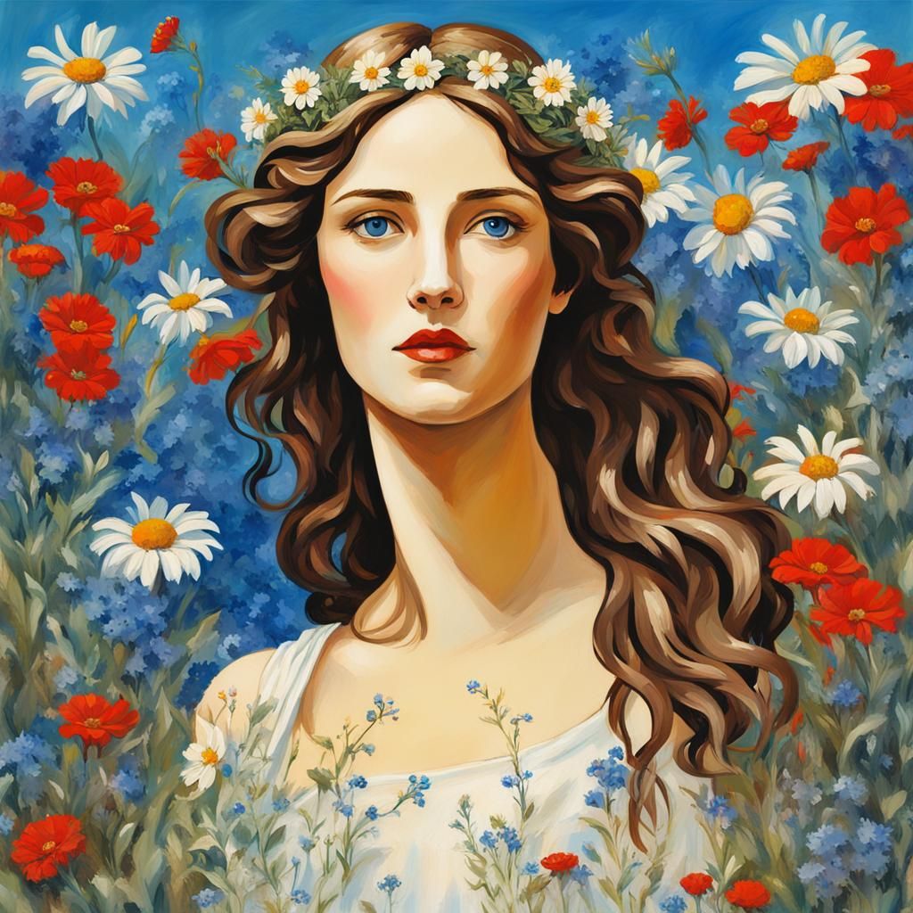 Aphrodite Among Wildflowers: Classic Greek Beauty