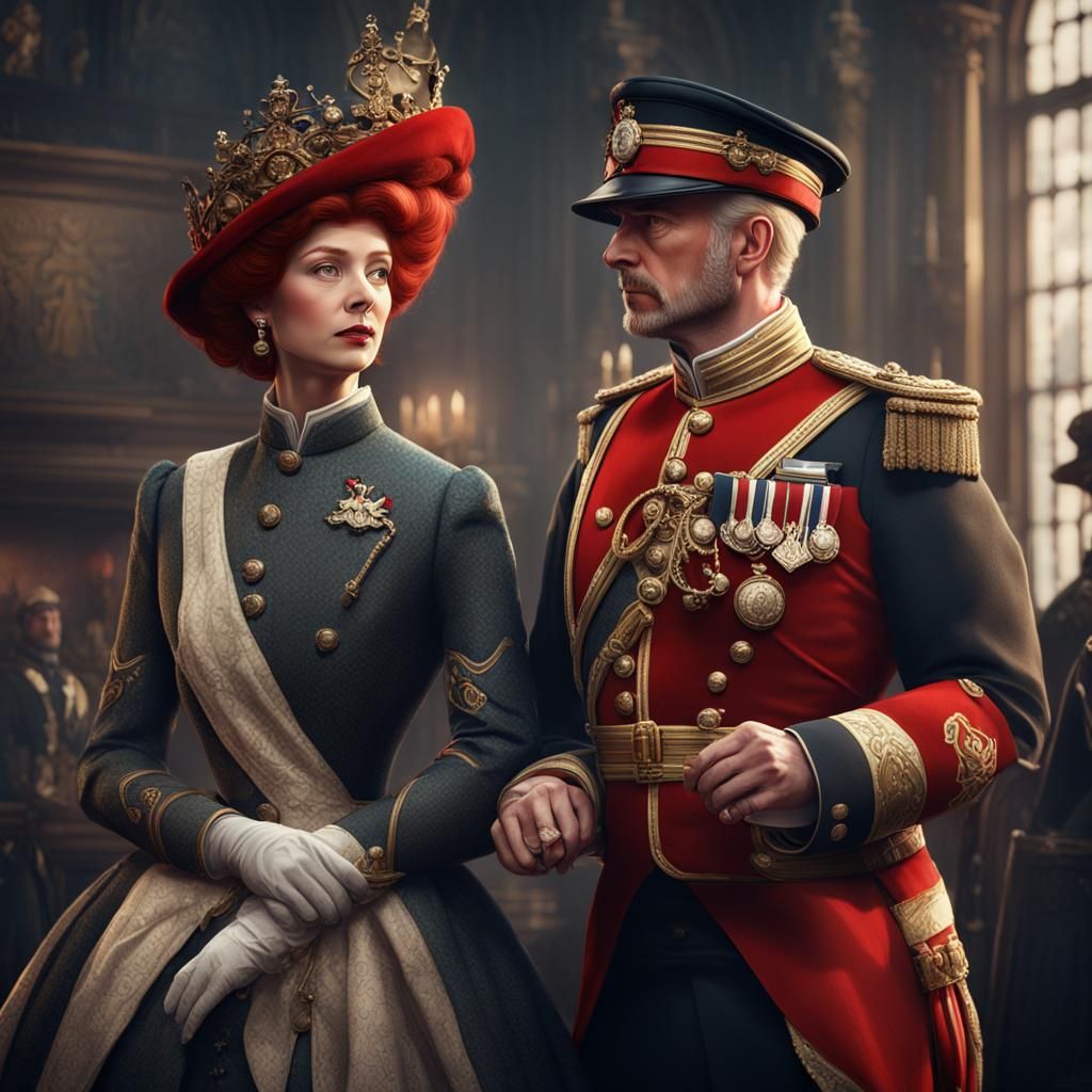Victorian Era Queen Kisses British Army Officer