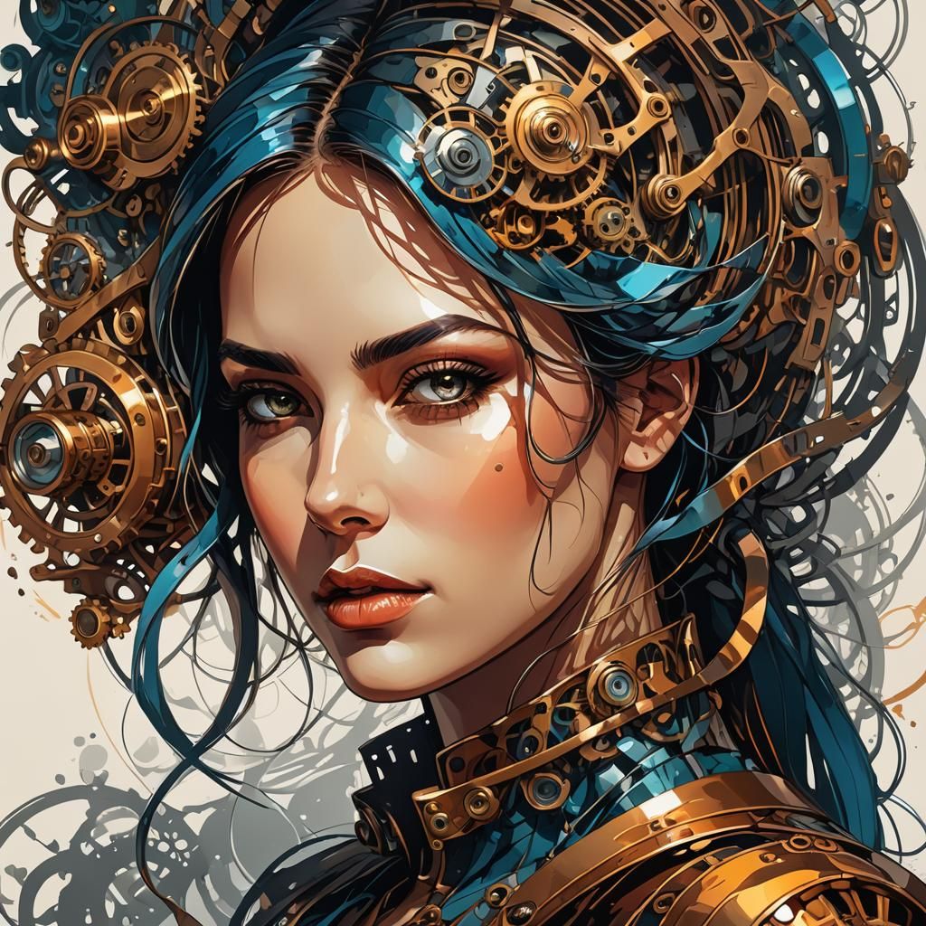 Abstract Portrait of a Woman in Surreal Digital Art