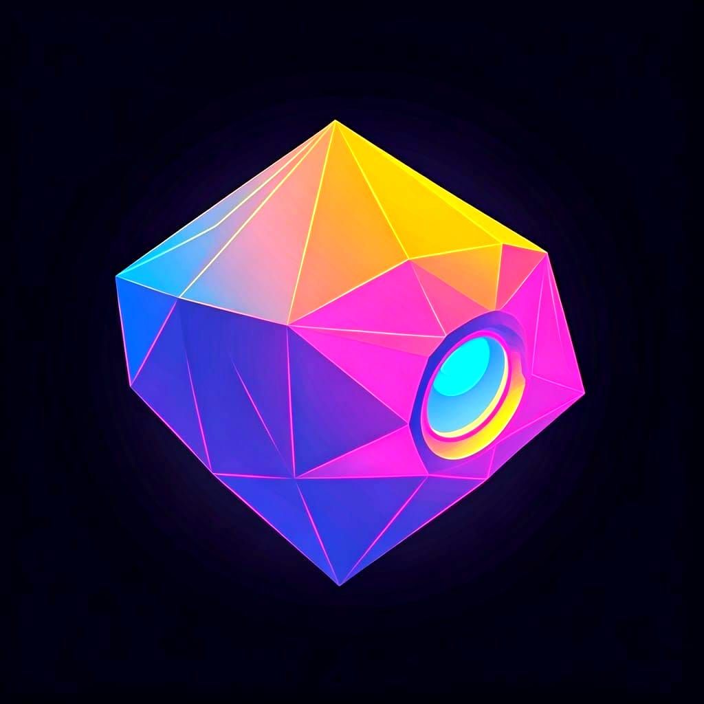 Neon Pop Art Logo with Retro Synthwave Style