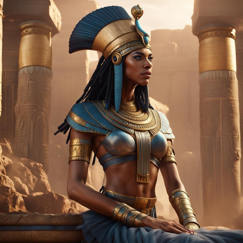 Detailed Egyptian Princess Fantasy Concept Art