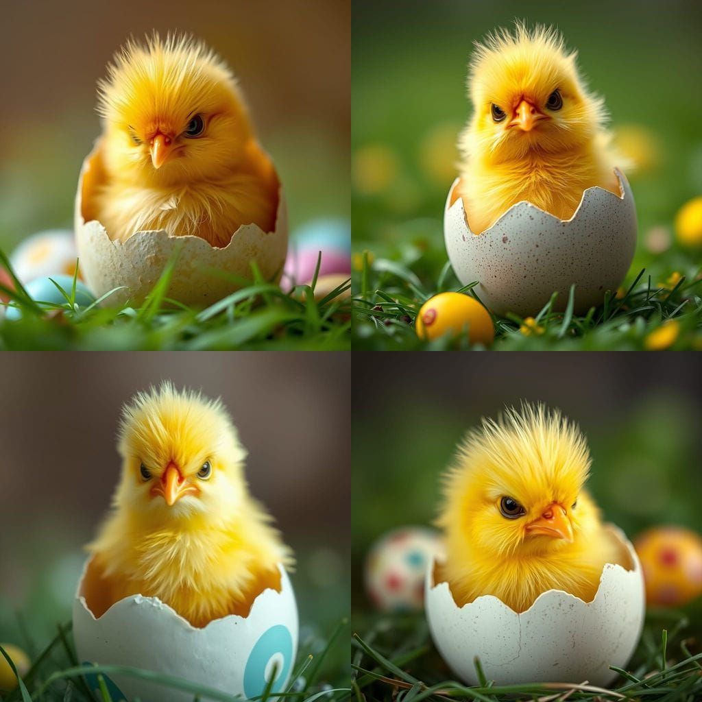 Angry Chick Hatches from Easter Egg